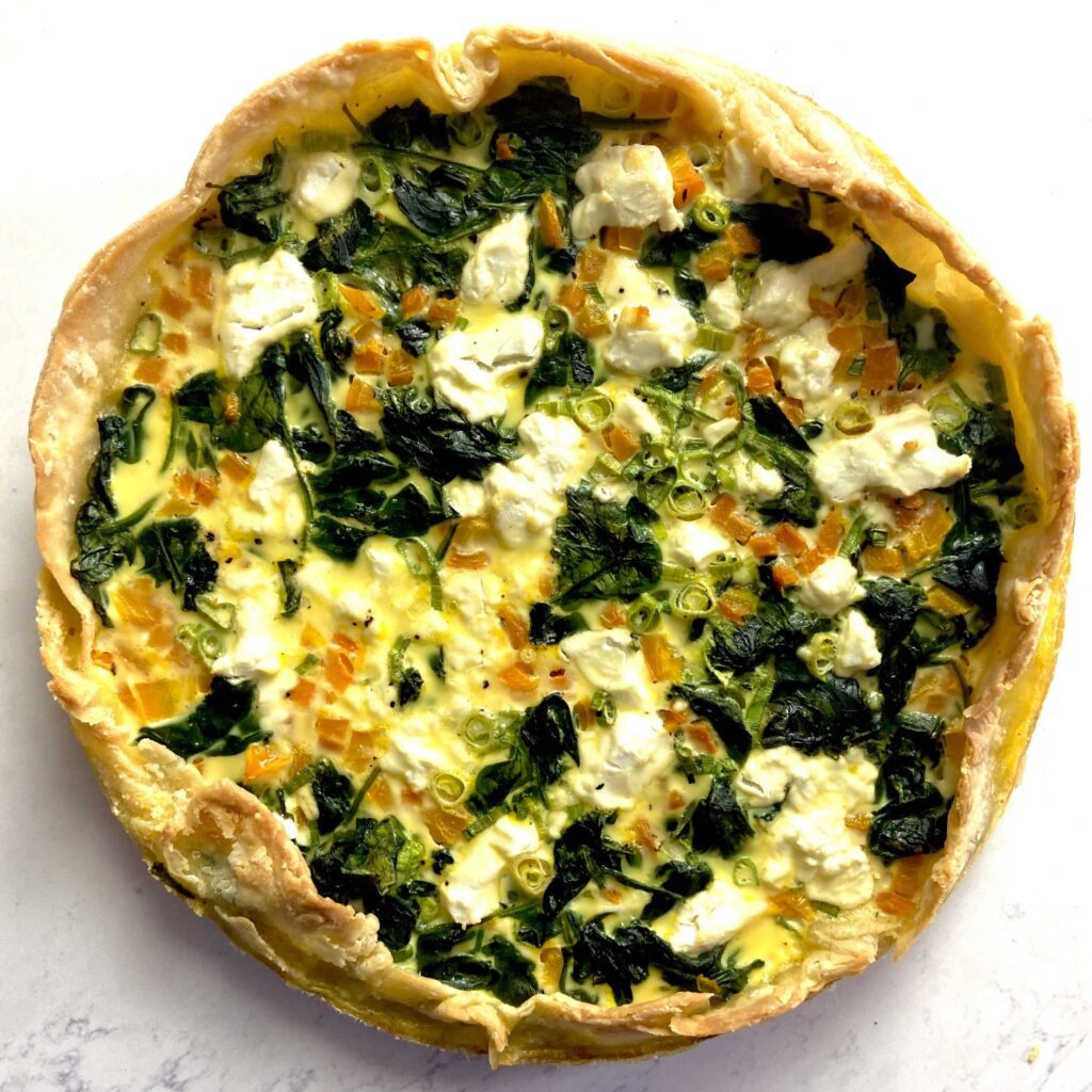 Spinach and Goat Cheese Quiche - The Cooking Love
