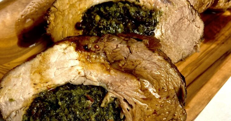 Spinach and Herb Stuffed Pork Loin